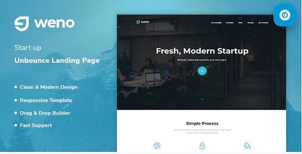 Weno - Startup Unbounce Landing