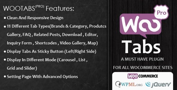 Woocommerce Tabs Pro Extra