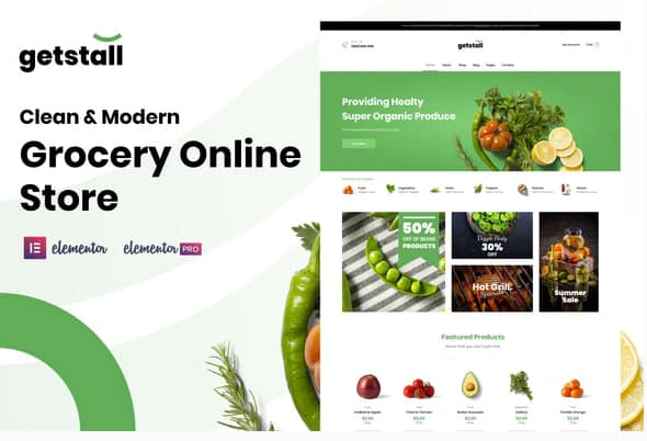 Getstall - Grocery Store Elementor Template Kit