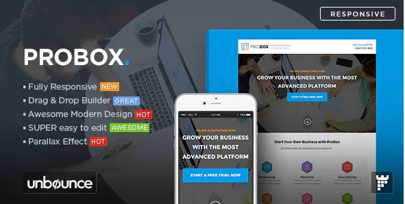 ProBox - SaaS Unbounce Landing