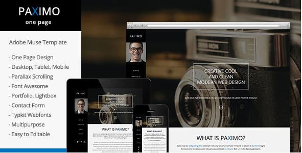 Paximo -Parallax Portfolio Muse Template