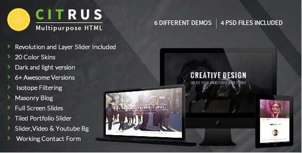 Citrus - OnePage Parallax HTML Portfolio