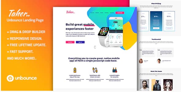 Taher - Responsive Unbounce Landing
