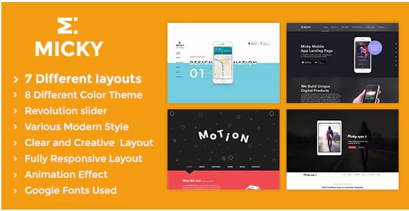 Micky - App showcase Template