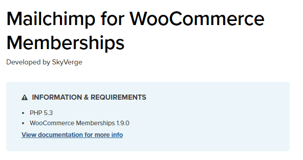 MailChimp for WooCommerce Memberships