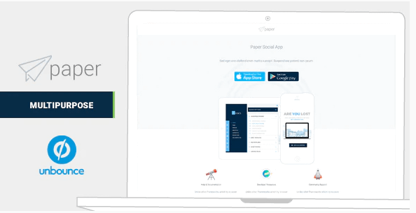 Paper Mulitipurpose Unbounce Landing