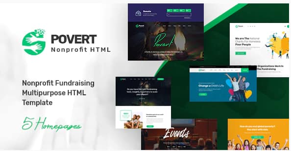 Povert - Nonprofit Fundraising Multipurpose HTML Template