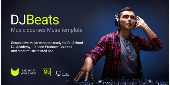 DJBeats - DJ Courses / Scratch School / Music Academy Responsive Muse Template