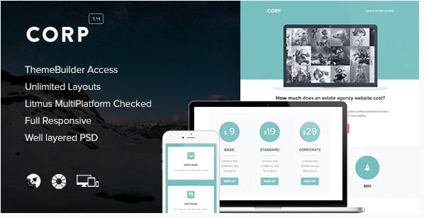 Corp - Responsive Email + Themebuilder Access