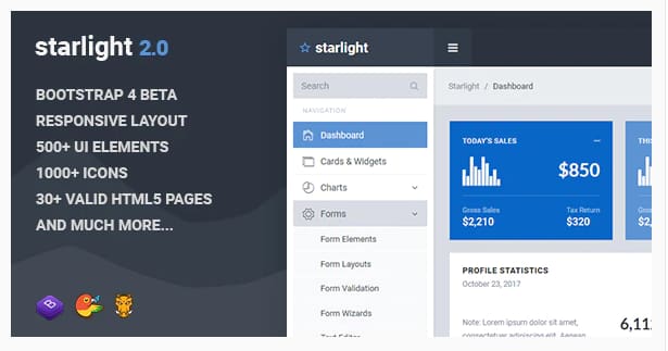 Starlight Responsive Bootstrap 4 Admin