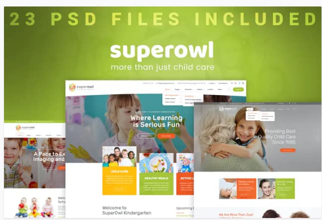 SuperOwl - Kindergarten PSD Template