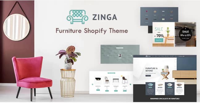 Zinga - Interior Store, Furniture Shopify Theme