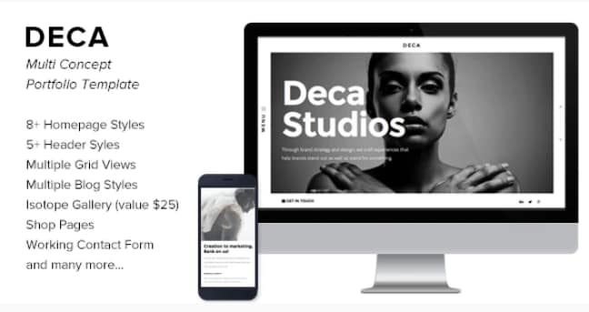 Deca - Creative Multi Concept Portfolio Template
