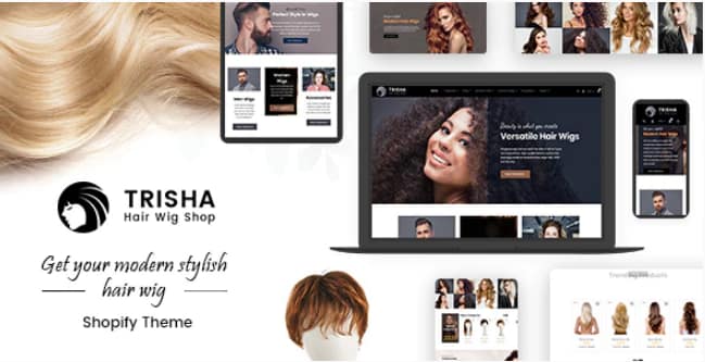 Trisha - Hair Weave, Hair Wig, Extensions Marketplace Shopify Theme