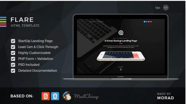 Flare - HTML Startup Landing Page Template