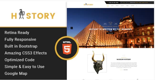 History- Museum & Exhibition HTML Template