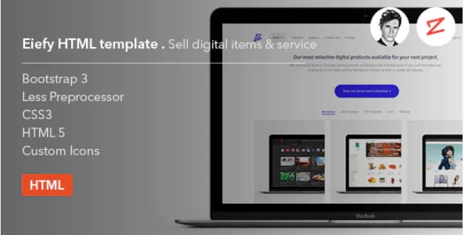 Eiefy: HTML Template for Selling