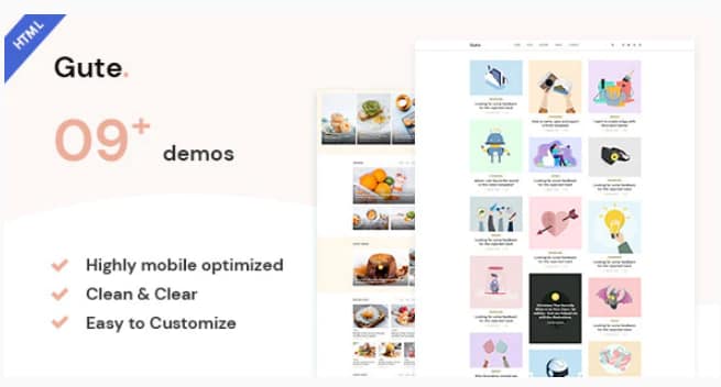Gute - Minimalist Blog HTML