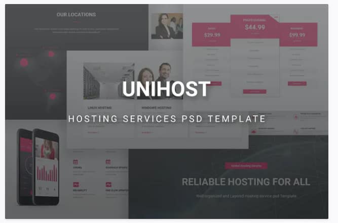 UniHost - Hosting Services PSD Template