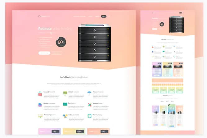 Hosting PSD Template
