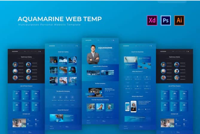 Aquamarine - PSD Web Template
