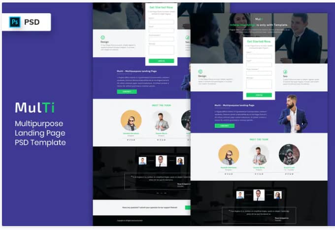 Multipurpose - Landing Page PSD Template-