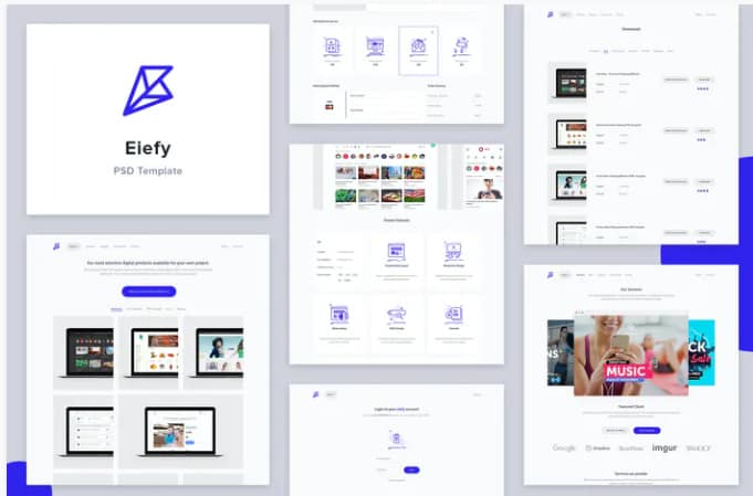 Eiefy: PSD Template for Selling Themes & Services