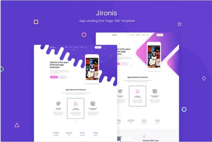 Jironis - App Landing One Page PSD Template