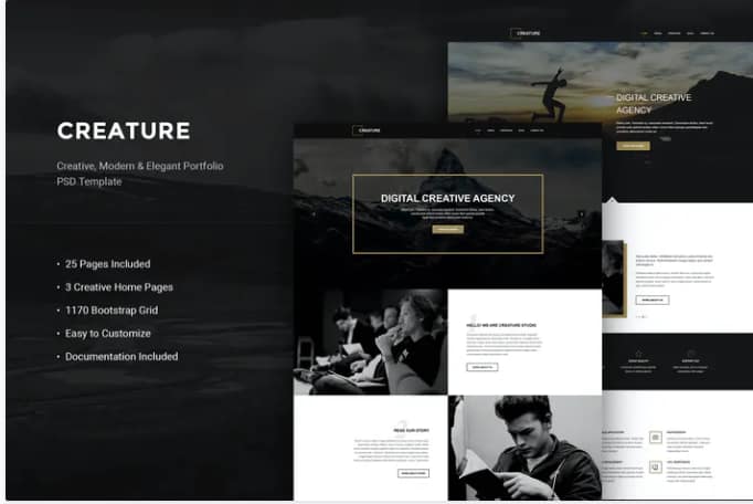 Creature - Elegant Portfolio PSD Template