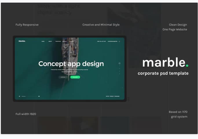 Marble - One Page Psd Template