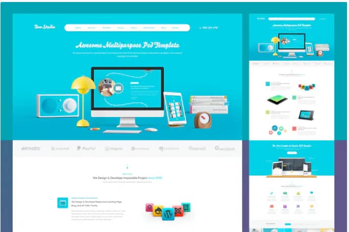 Flat Coorporate PSD Template