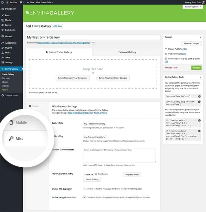 Envira Gallery Protection Addon