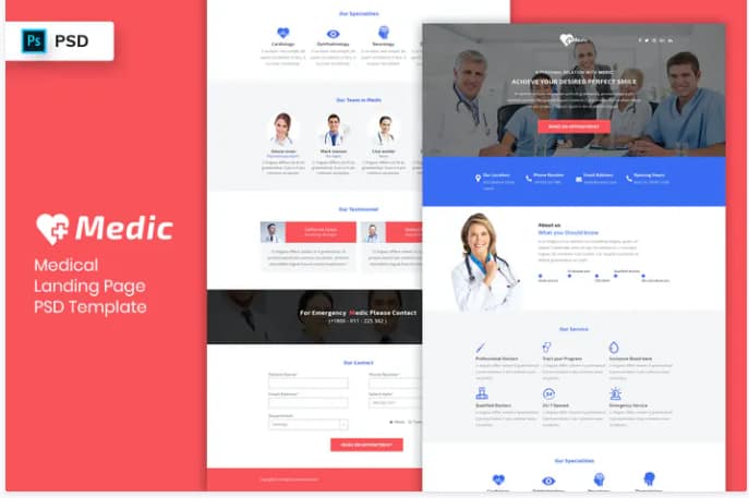 Medical - Landing Page PSD Template-