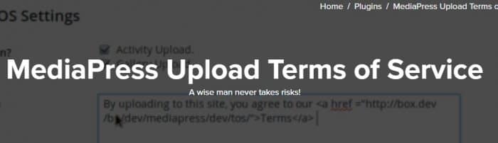 MediaPress Upload Terms Of
