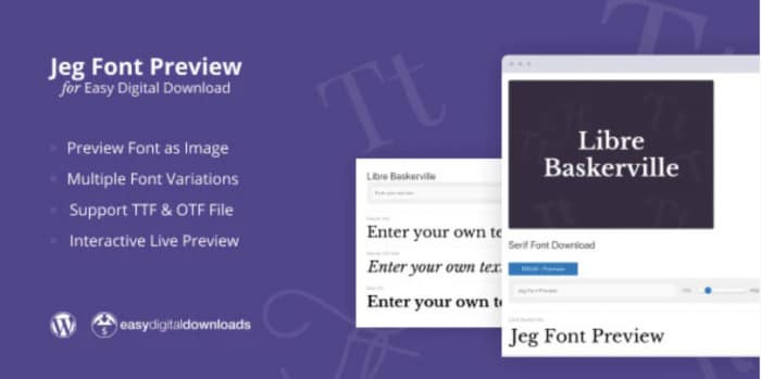 Jeg Font Preview - for Easy Digital Download