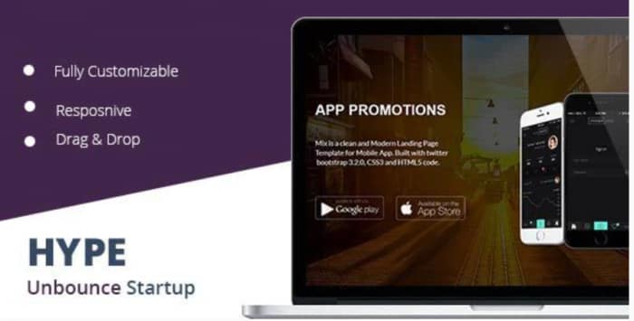 Hype Startup Unbounce Landing