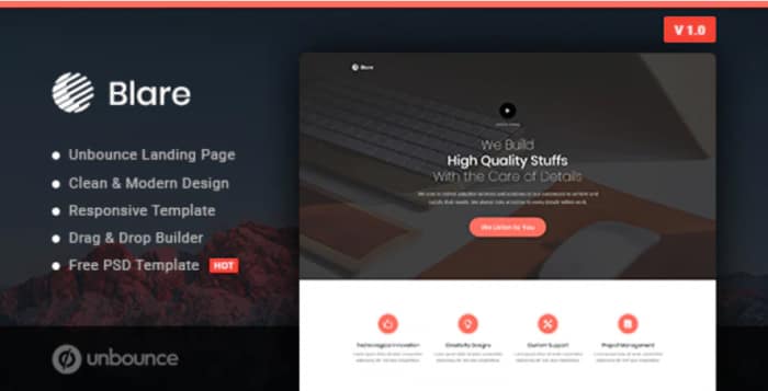 Blare - Business Unbounce Landing