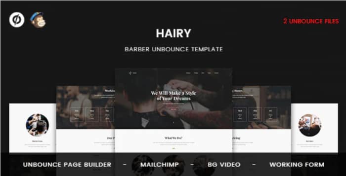 Hairy - Barber Unbounce Template