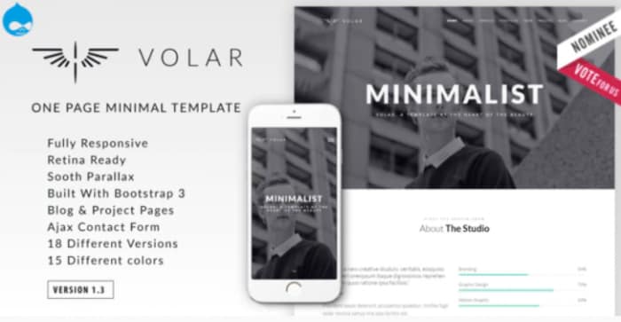 Volar | One Page Minimal