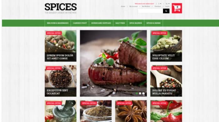 Spiced Dishes for Health Magento Theme