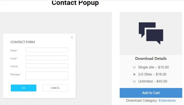 Popup Builder Contact Form