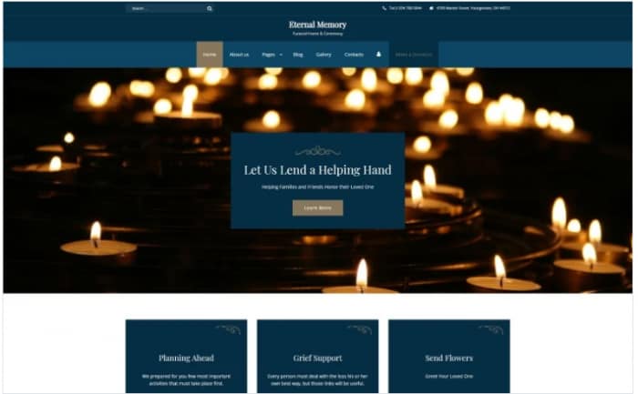 Eternal Memory - Solid Funeral Company Joomla Template