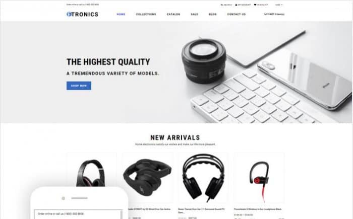 ETRONIX - Electronics Store Ready-To-Use Minimalistic Shopify Theme