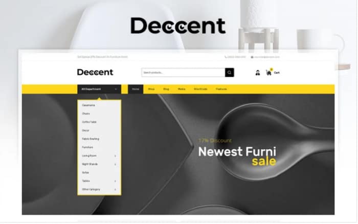 Deccent Furniture Store WooCommerce