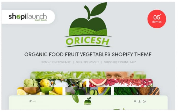 Oricesh - Organic Food Fruit Vegetables Shopify Theme