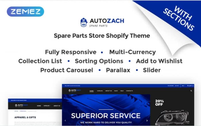 AutoZach - Auto Parts Shopify Theme