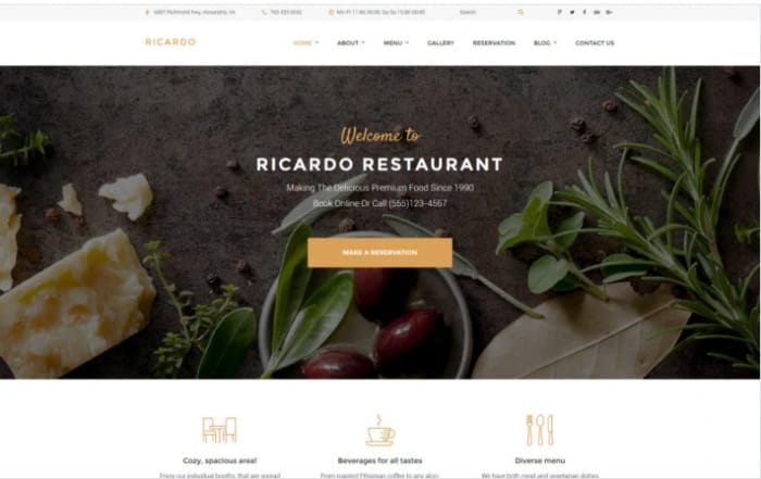 Ricardo - Gourmet Restaurant Responsive