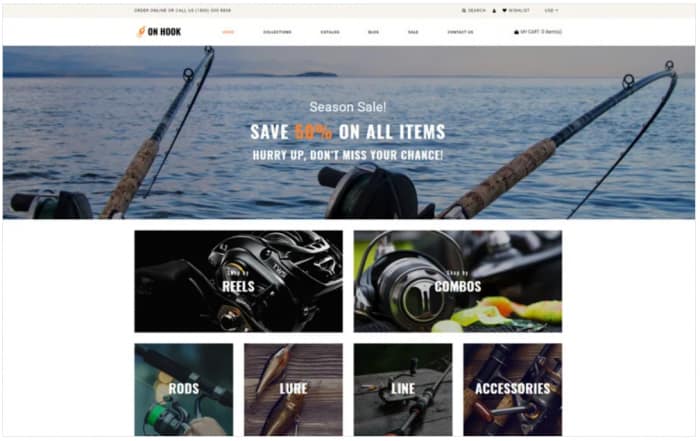 On Hook - Fishing Multipage Clean Shopify Theme