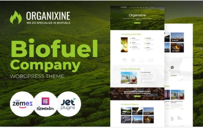 Organixine - Biofuel Company WordPress