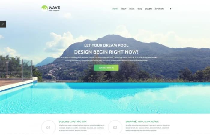 Wave - Fancy Swimming Pool Engineering Company Joomla Template